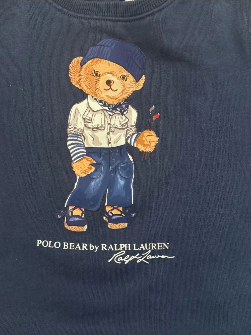 Polo Ralph Lauren Polo Bear Fleece Pullover Sweatshirt Navy Blue Kid  24M